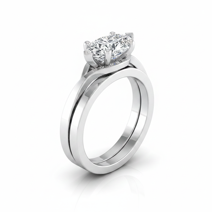 The Priscilla Matching Wedding Band, Marquise in Platinum | RockHer