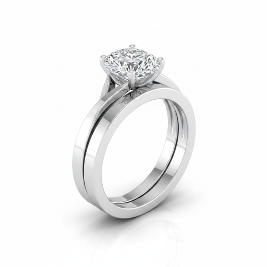 The Priscilla Matching Wedding Band, Oval in Platinum