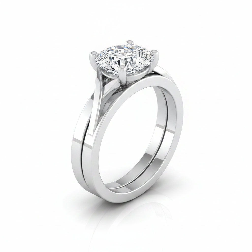 The Priscilla Matching Wedding Band, Pear in Platinum
