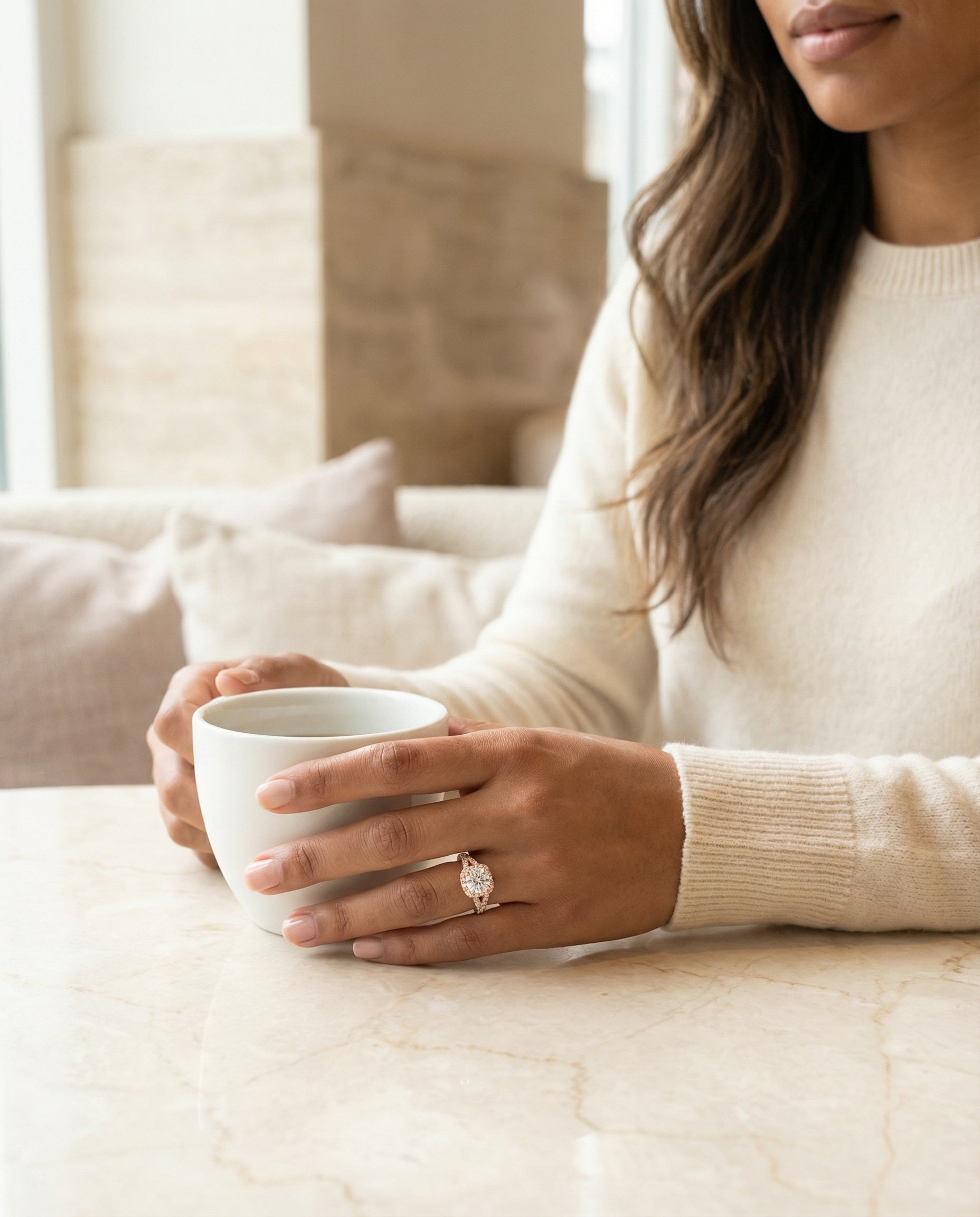 Made to order: The Billie cushion engagement ring setting in 14K Rose Gold | RockHer