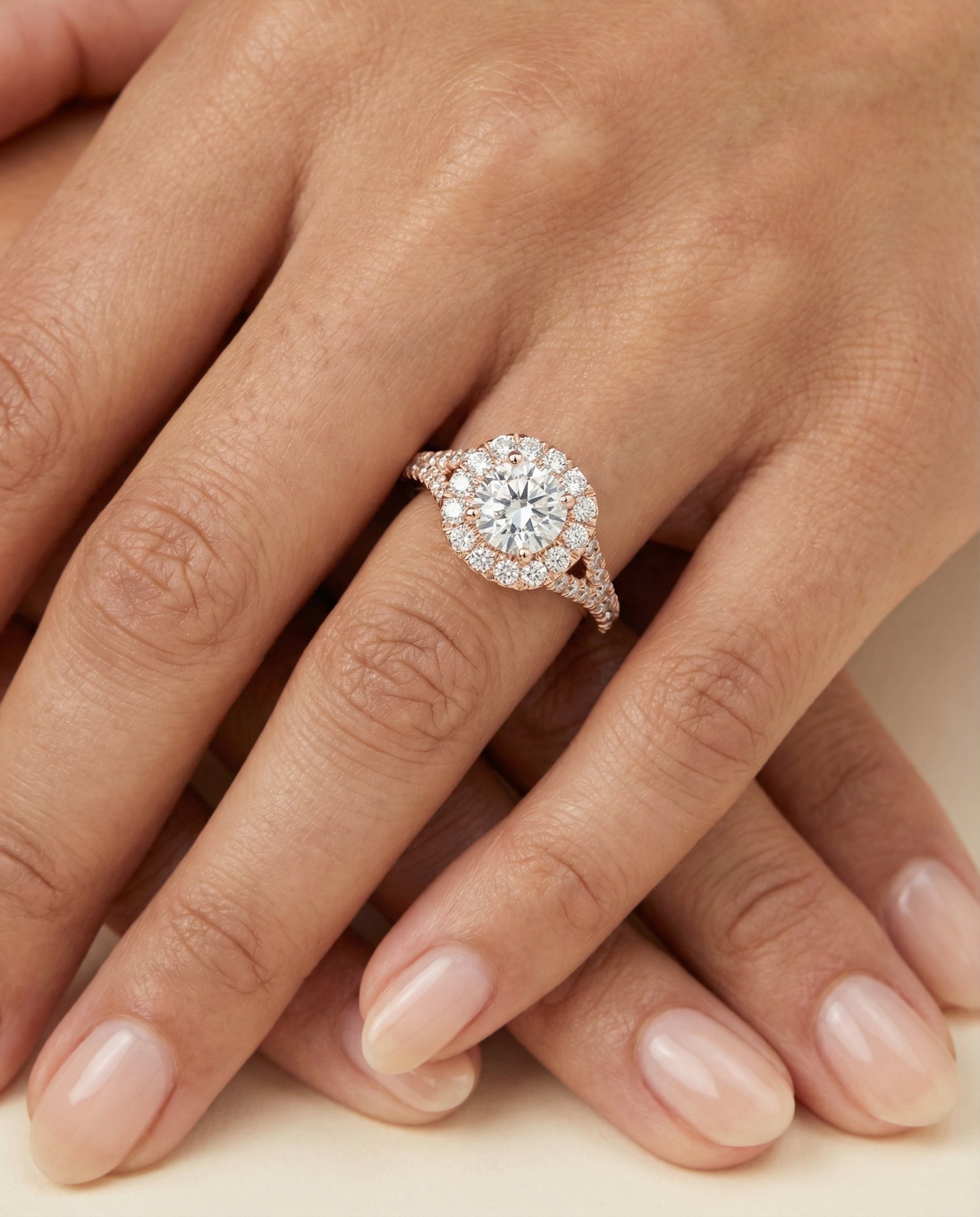 The Billie setting for cushion diamonds, made to order in 14K Rose Gold | RockHer
