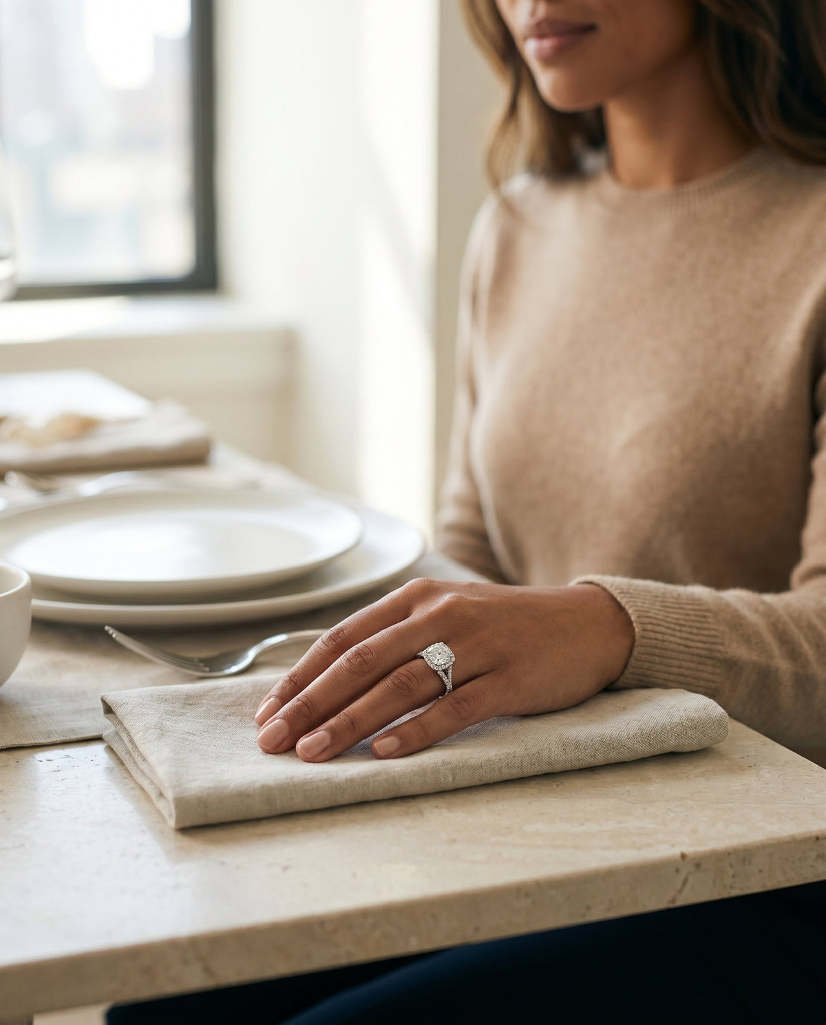 Made to order: The Billie cushion engagement ring setting in Platinum | RockHer