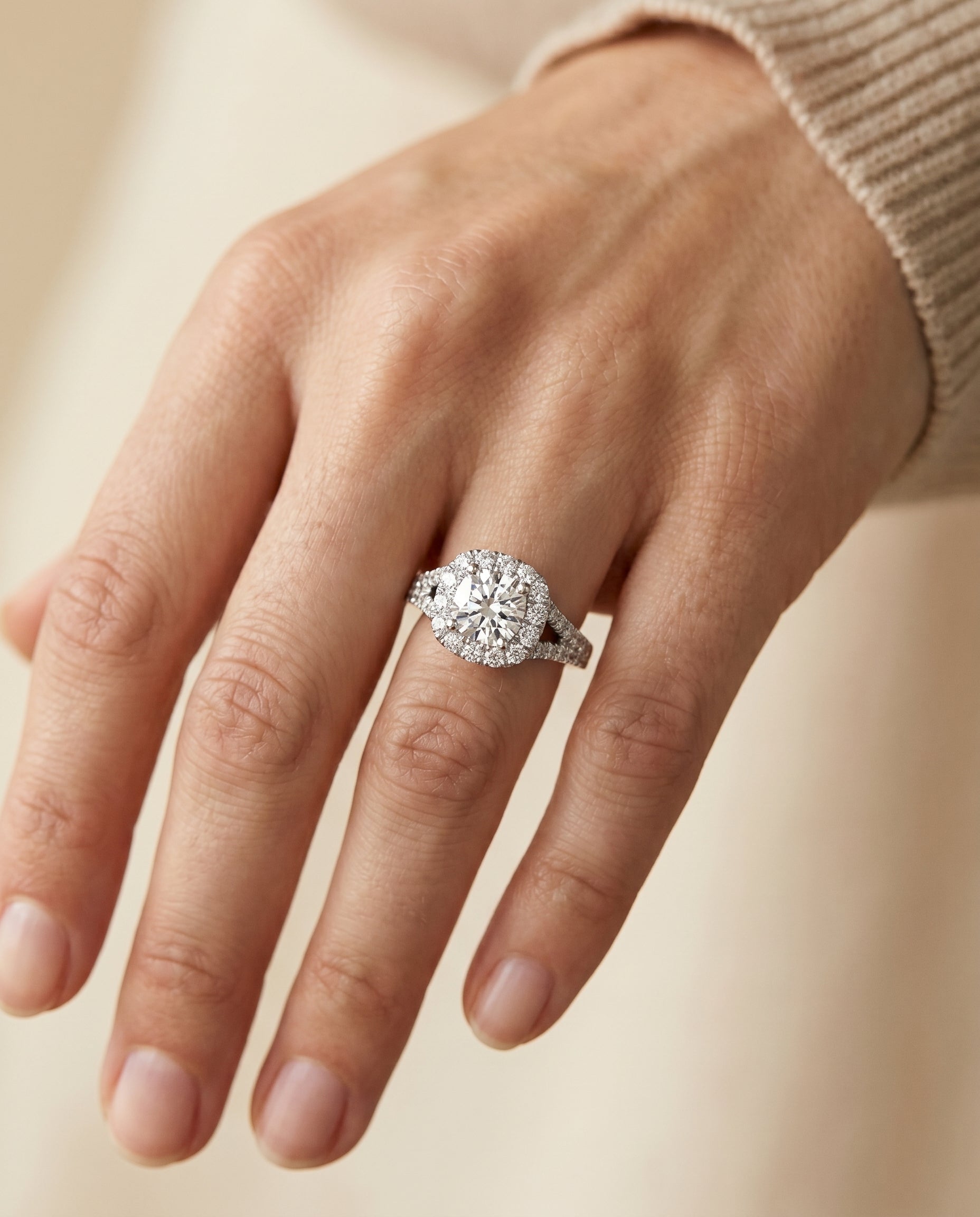 The Billie setting for cushion diamonds, made to order in Platinum | RockHer