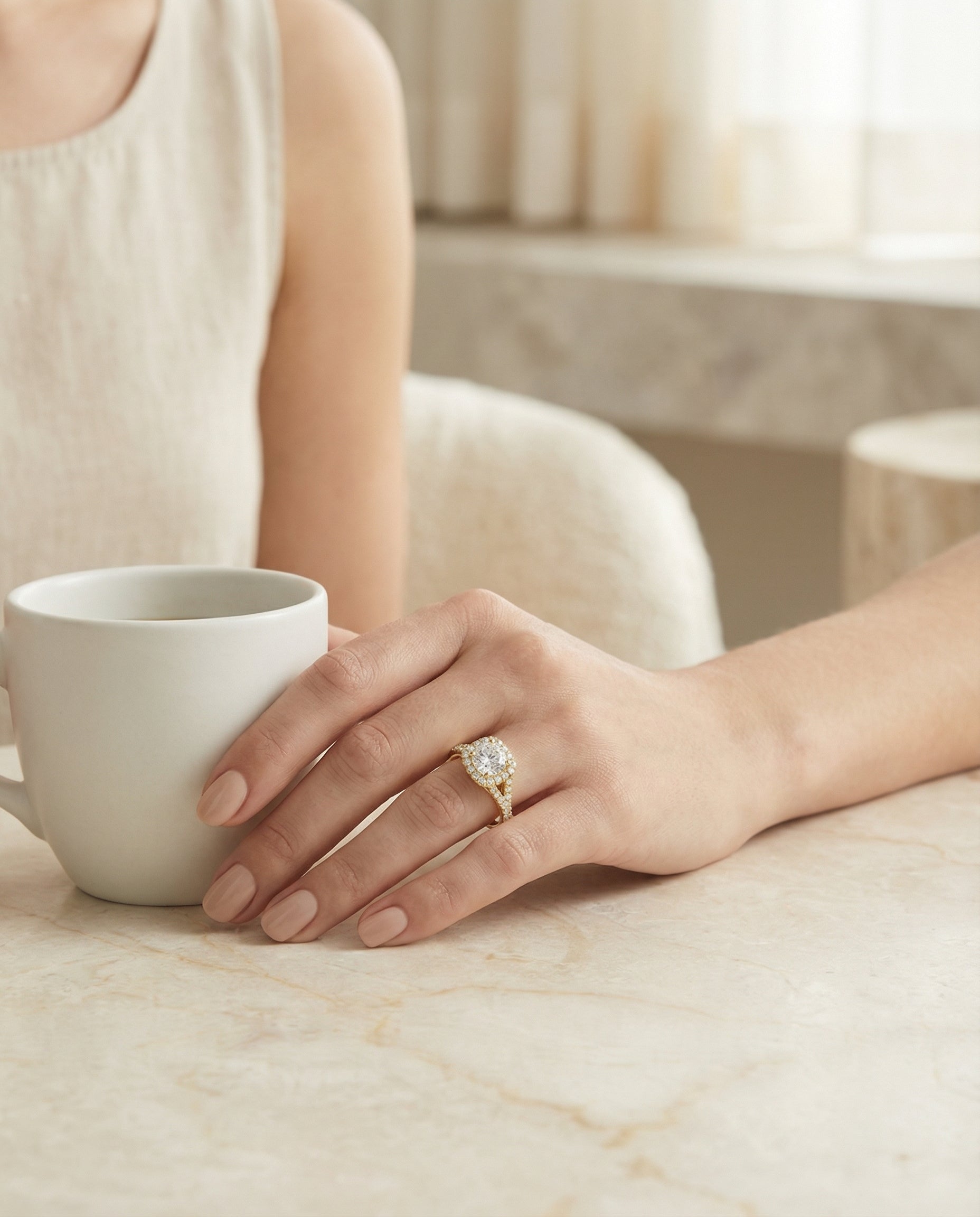 Made to order: The Billie cushion engagement ring setting in 18K Yellow Gold | RockHer