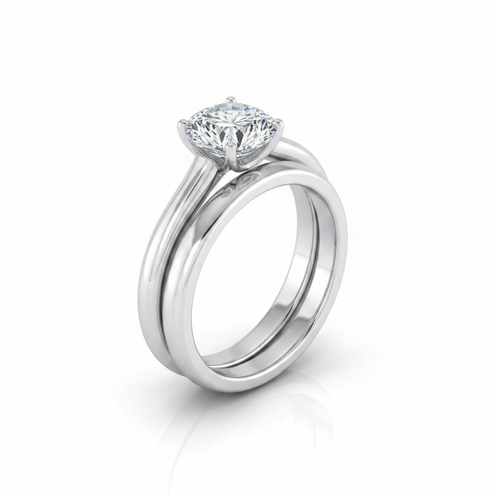 The Quinn Matching Wedding Band, Round in 18K White Gold | RockHer