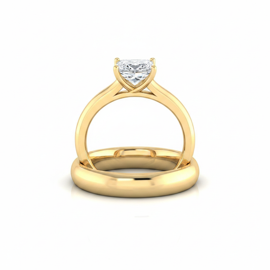 The Quinn Matching Wedding Band, Princess in 18K Yellow Gold