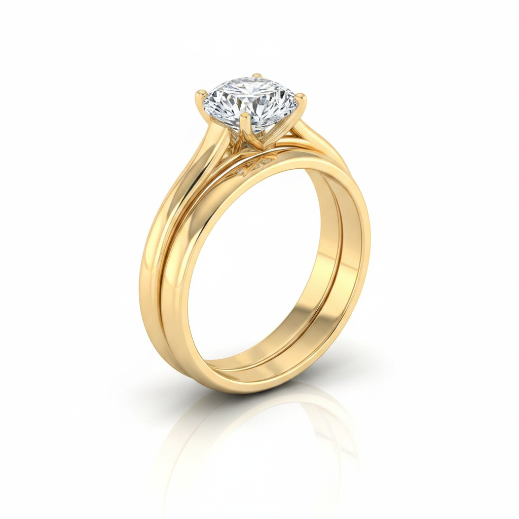 The Quinn Matching Wedding Band, Round in 18K Yellow Gold