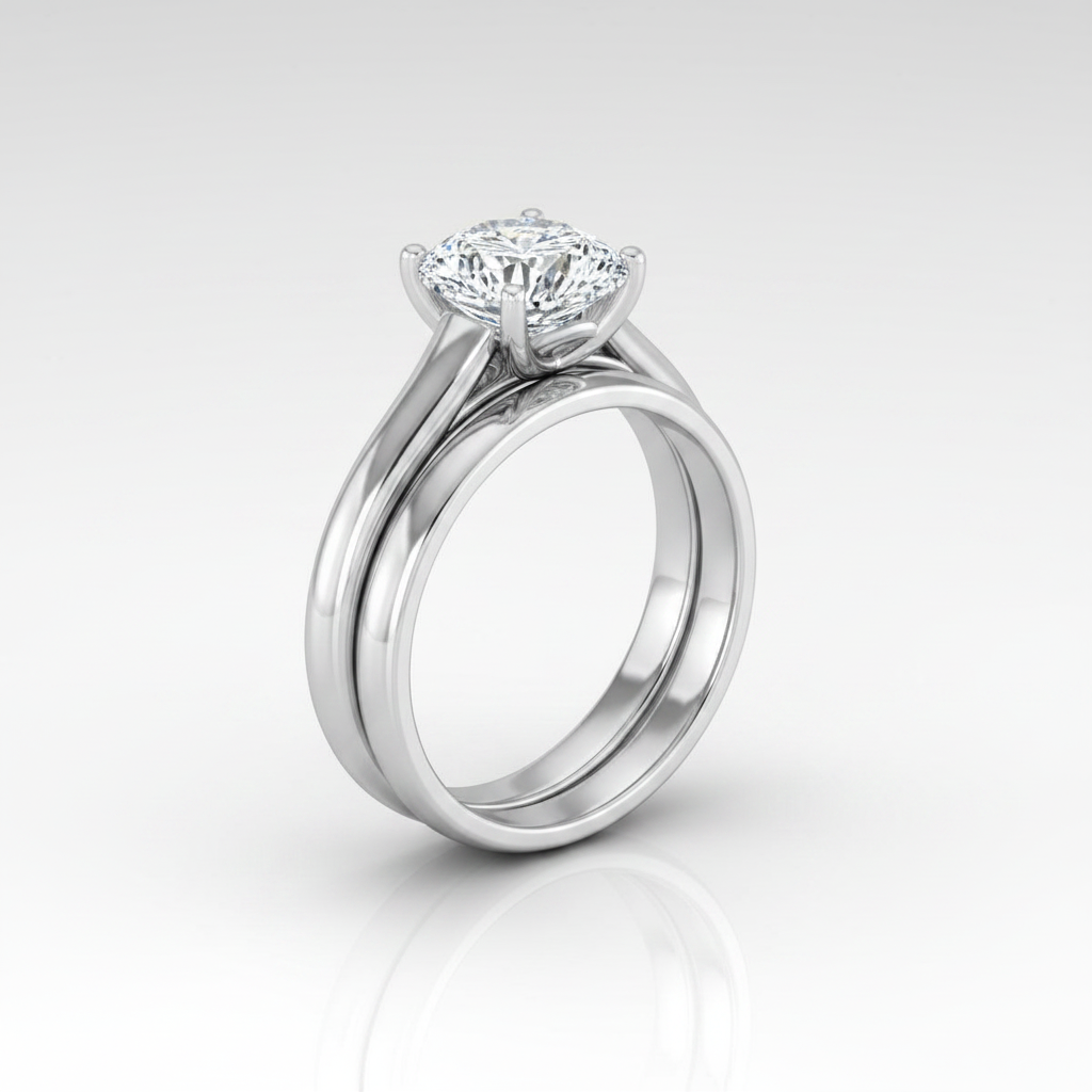 The Quinn Matching Wedding Band, Cushion in Platinum