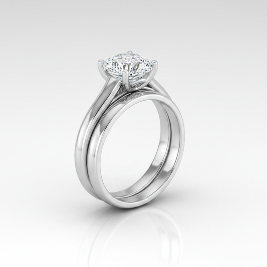 The Quinn Matching Wedding Band, Cushion in Platinum