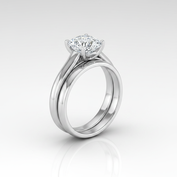 The Quinn Matching Wedding Band, Cushion in Platinum | RockHer