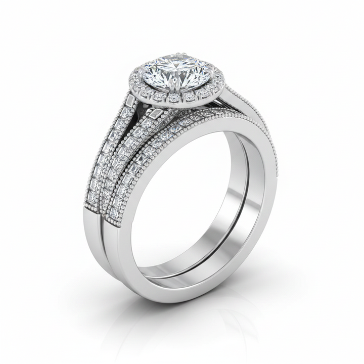 The Ramona Matching Wedding Band, Round in 18K White Gold | RockHer