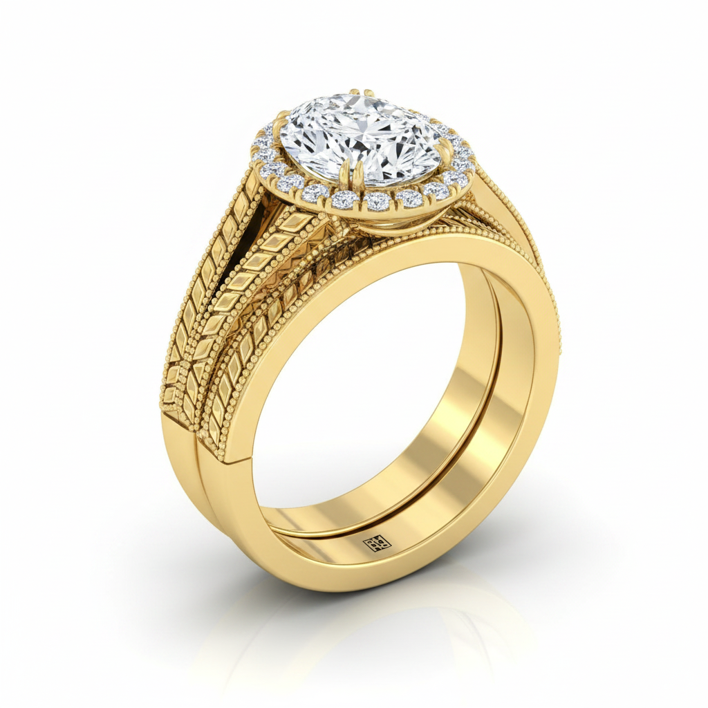 The Ramona Matching Wedding Band, Oval in 18K Yellow Gold