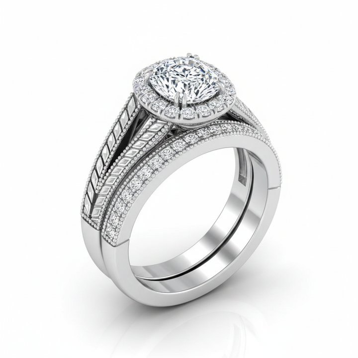 The Ramona Matching Wedding Band, Cushion in Platinum | RockHer