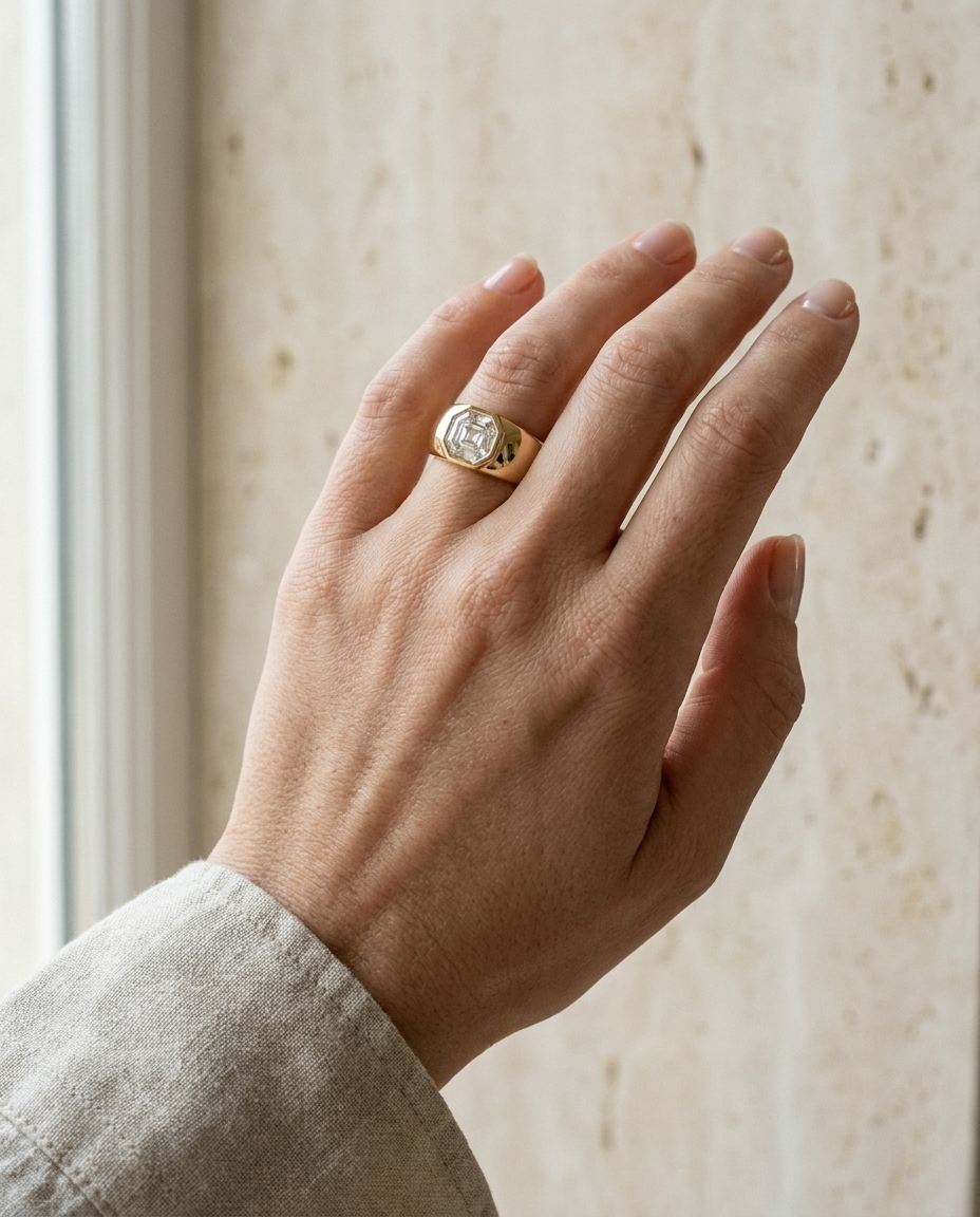 The Remi setting for diamond diamonds, made to order in 18K Yellow Gold | RockHer
