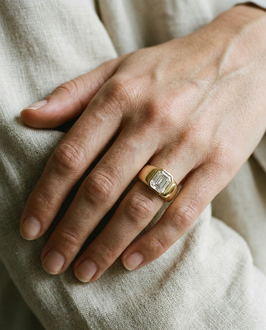 The Remi setting for diamond diamonds, made to order in 18K Yellow Gold | RockHer