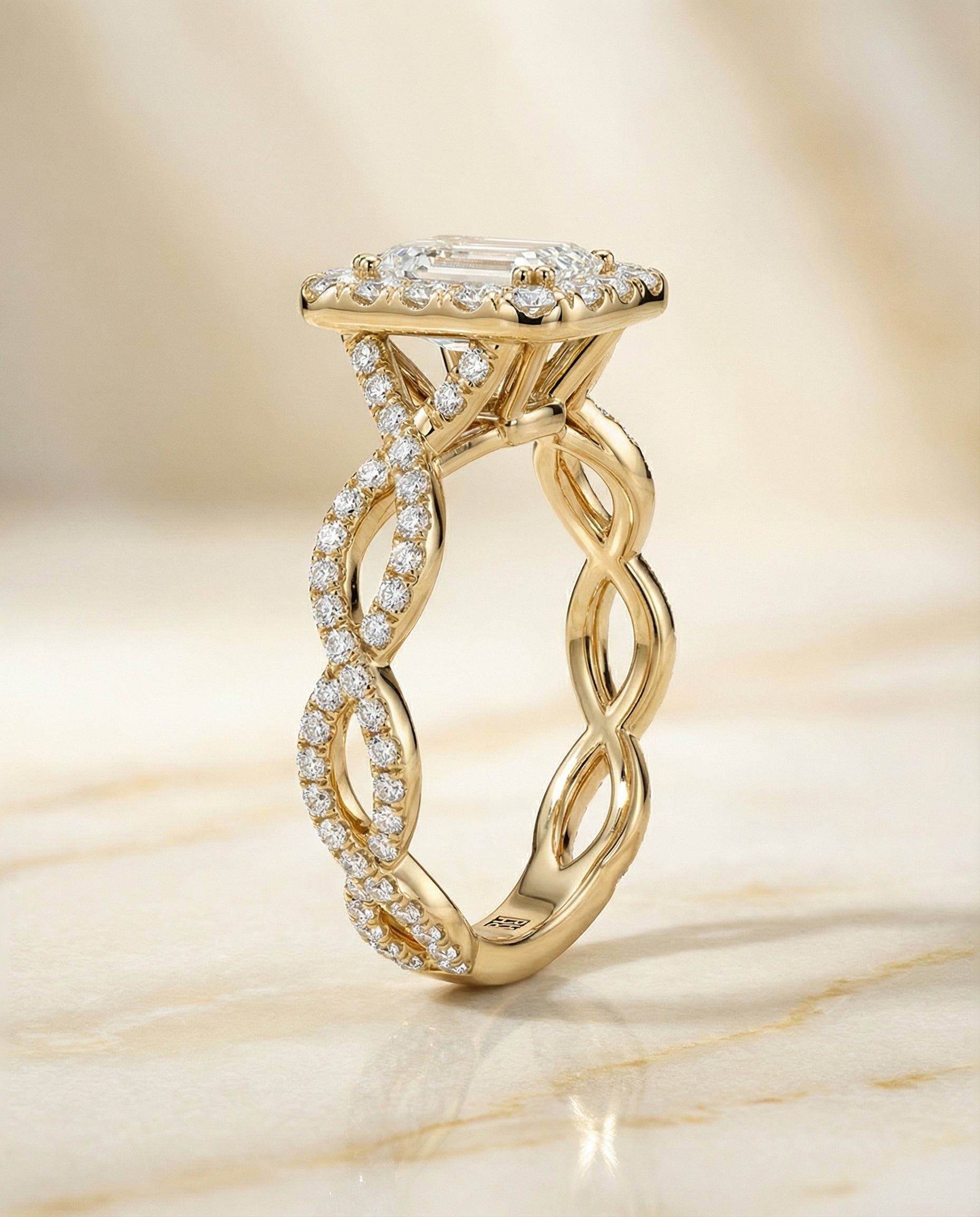 Halo Cut styling on The Annie emerald engagement ring setting | RockHer