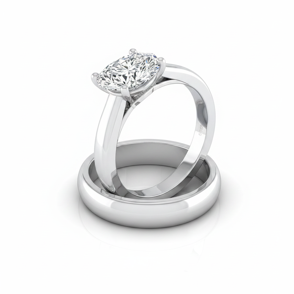 The Rio Matching Wedding Band, Pear in 18K White Gold