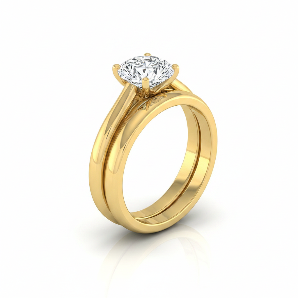 The Rio Matching Wedding Band, Oval in 18K Yellow Gold