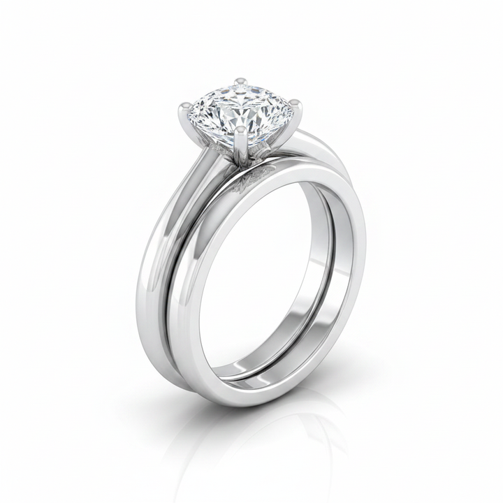 The Rio Matching Wedding Band, Cushion in Platinum | RockHer