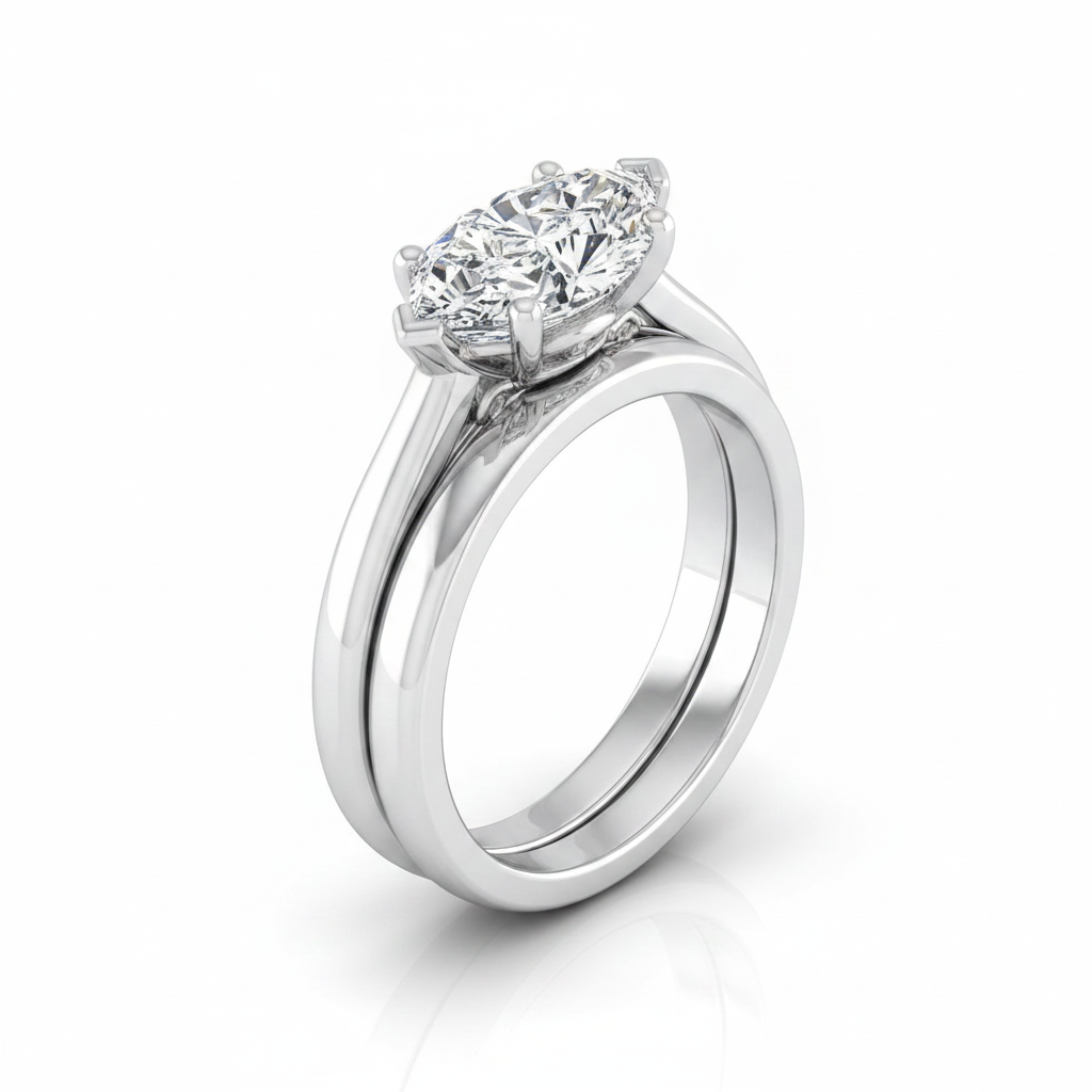 The Rio Matching Wedding Band, Marquise in Platinum