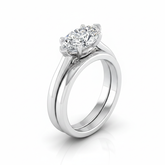 The Rio Matching Wedding Band, Marquise in Platinum