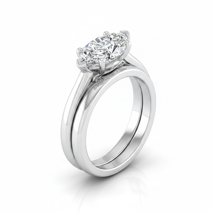 The Rio Matching Wedding Band, Marquise in Platinum | RockHer