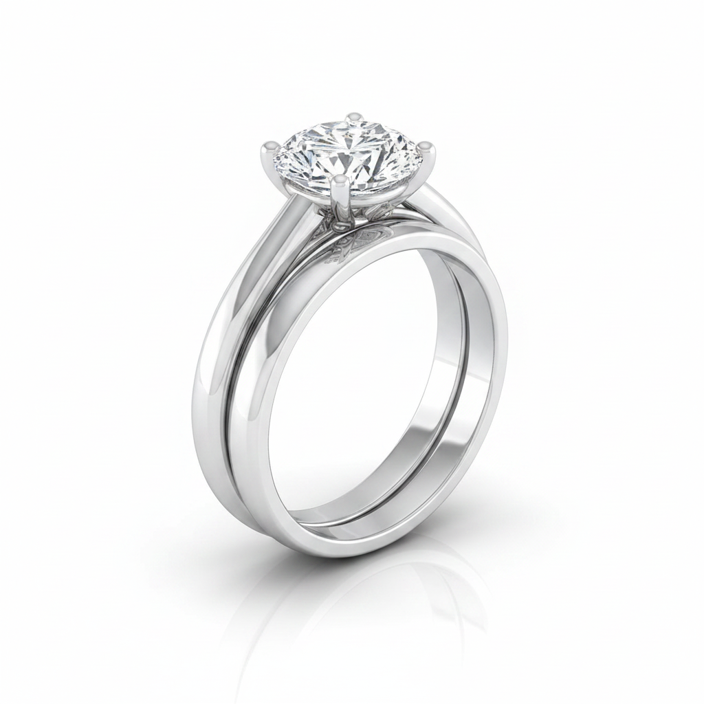 The Rio Matching Wedding Band, Oval in Platinum