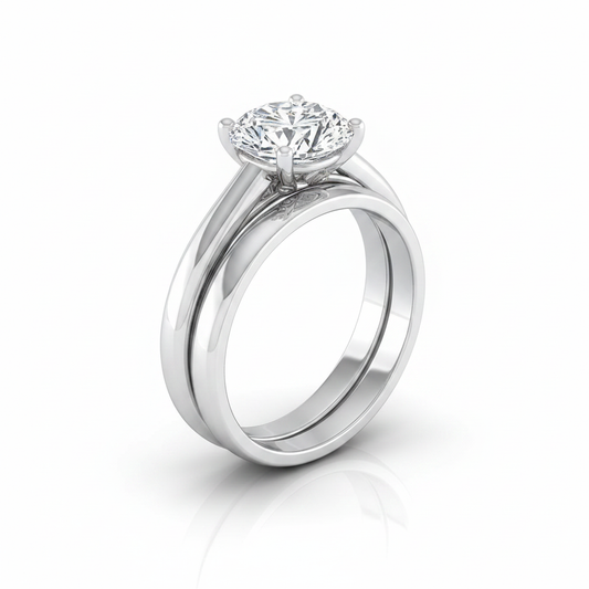 The Rio Matching Wedding Band, Oval in Platinum