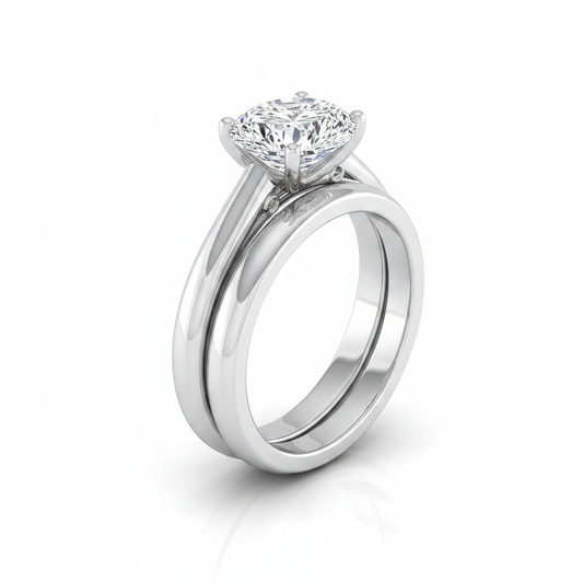 The Rio Matching Wedding Band, Pear in Platinum