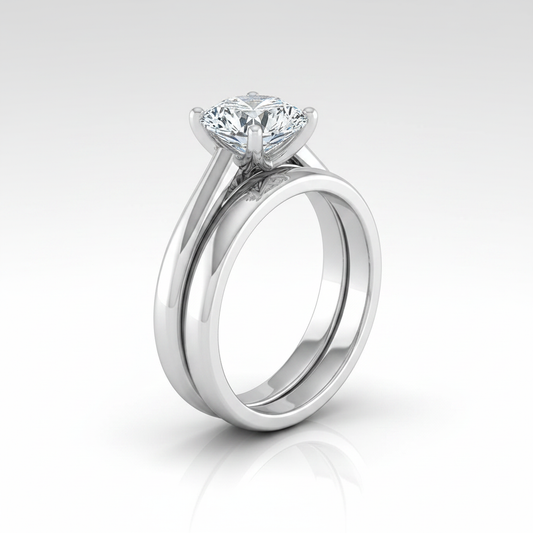 The Rio Matching Wedding Band, Round in Platinum