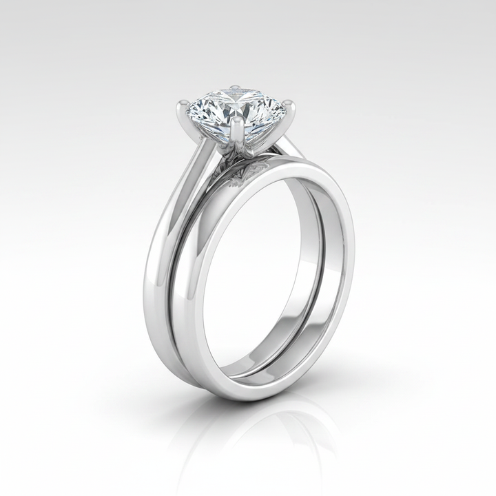 The Rio Matching Wedding Band, Round in Platinum | RockHer