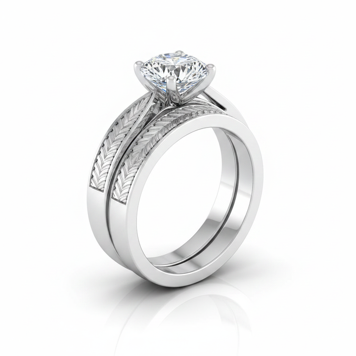 The Roberta Matching Wedding Band, Round in 18K White Gold | RockHer