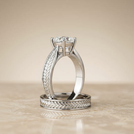 The Roberta Matching Wedding Band, Cushion in Platinum