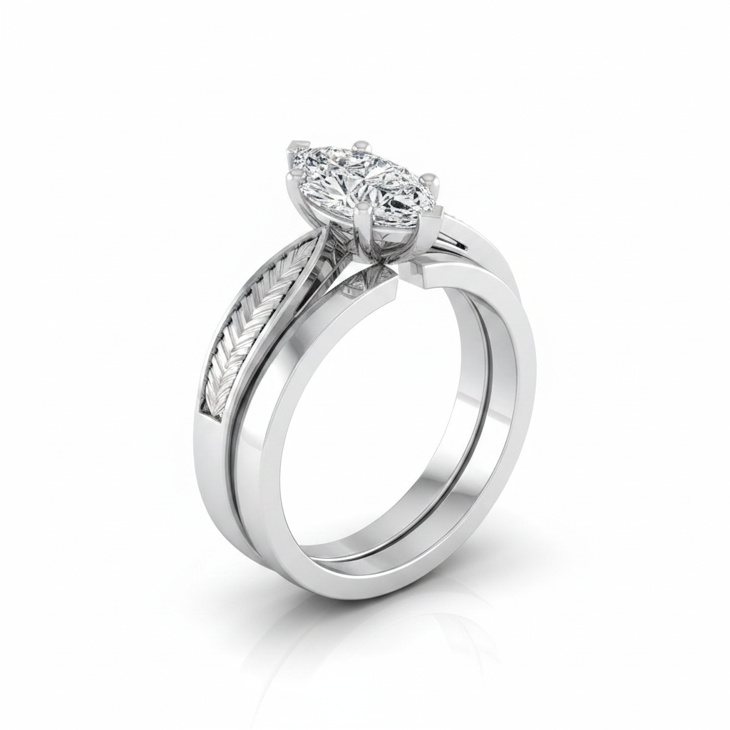 The Roberta Matching Wedding Band, Marquise in Platinum