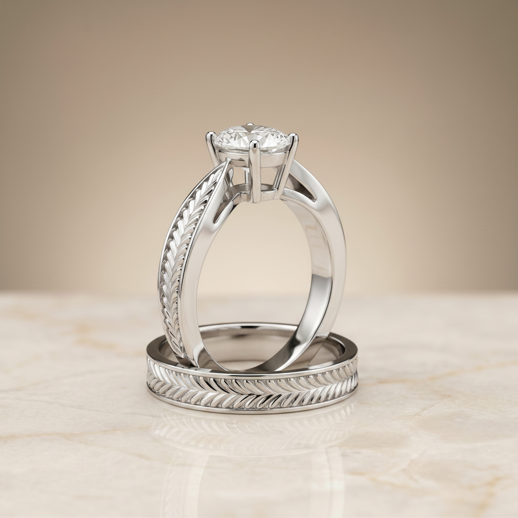 The Roberta Matching Wedding Band, Oval in Platinum