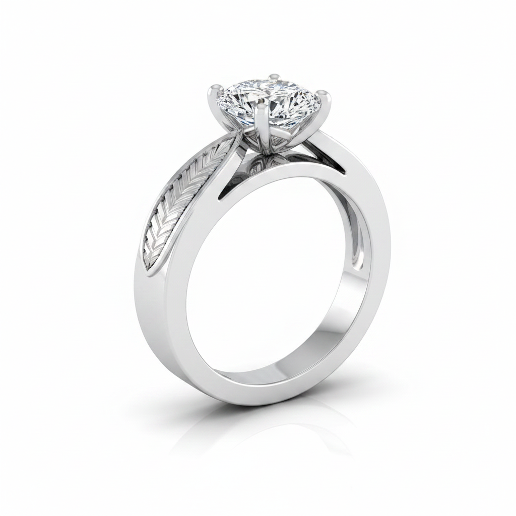 The Roberta Matching Wedding Band, Pear in Platinum