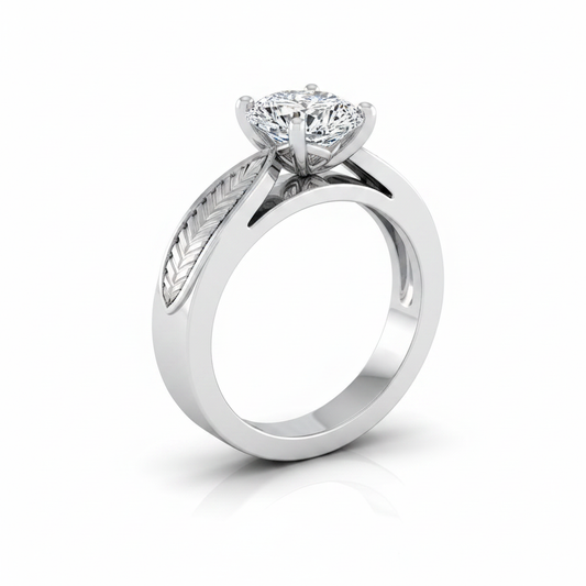 The Roberta Matching Wedding Band, Pear in Platinum
