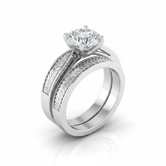 The Roberta Matching Wedding Band, Round in Platinum