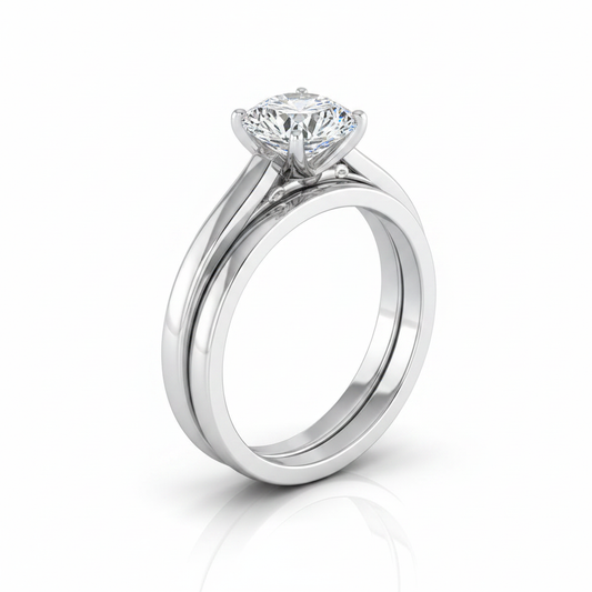 The Rosalie Matching Wedding Band, Round in Platinum