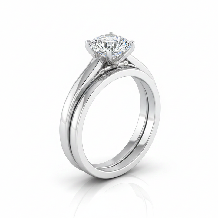 The Rosalie Matching Wedding Band, Round in Platinum | RockHer