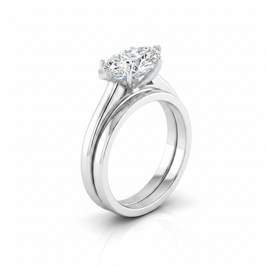 The Rosanna Matching Wedding Band, Marquise in 18K White Gold