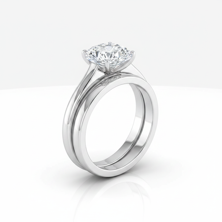 The Rosanna Matching Wedding Band, Oval in 18K White Gold | RockHer