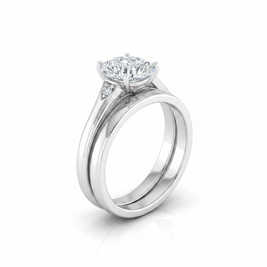The Rosanna Matching Wedding Band, Pear in 18K White Gold
