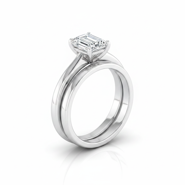 The Rosanna Matching Wedding Band, Emerald in Platinum | RockHer