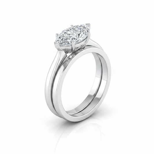 The Rosanna Matching Wedding Band, Marquise in Platinum