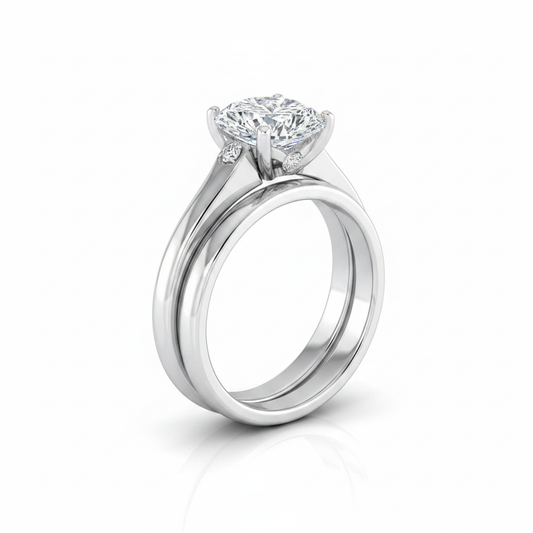 The Rosanna Matching Wedding Band, Pear in Platinum