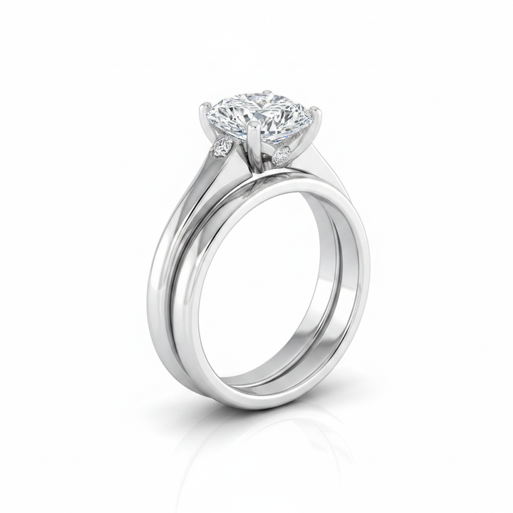 The Rosanna Matching Wedding Band, Pear in Platinum | RockHer
