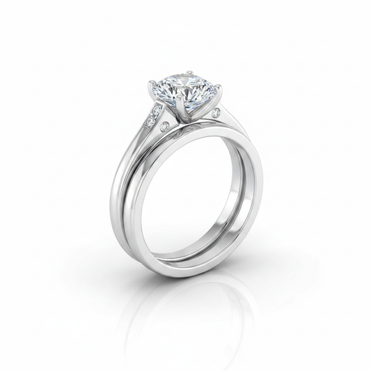 The Rosanna Matching Wedding Band, Round in Platinum
