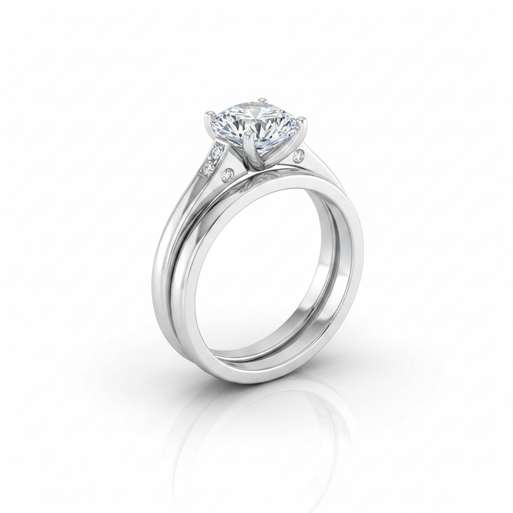 The Rosanna Matching Wedding Band, Round in Platinum | RockHer