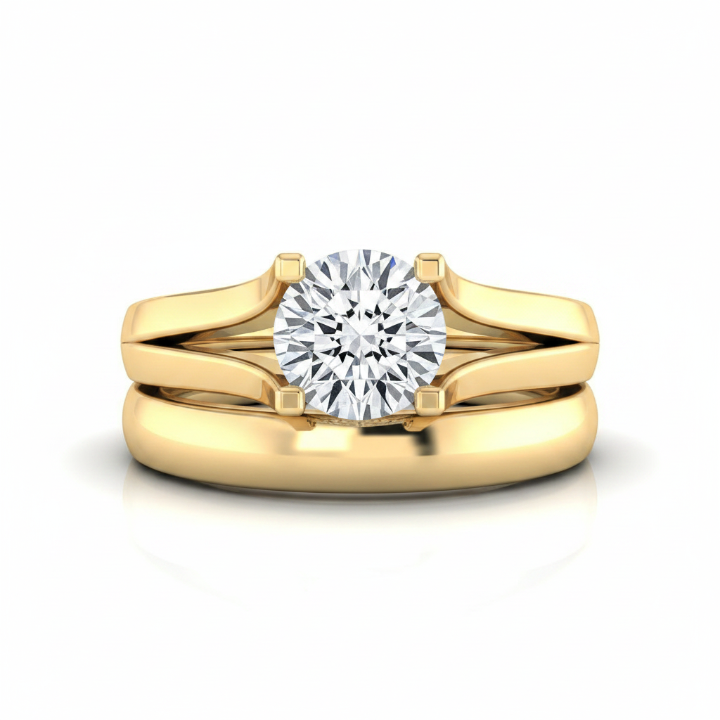 The Rosemary Matching Wedding Band, Round in 18K Yellow Gold